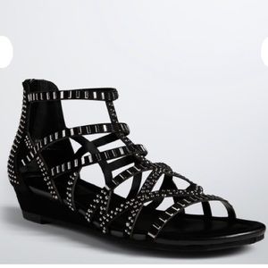 Multi Gemstone Wedge Sandals (Wide Width)