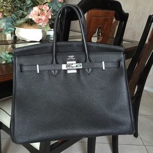 Hermes black birkin 35