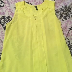 Lime green sheer top
