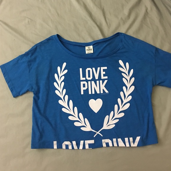 Blue PINK Over sized long crop top