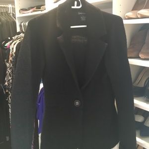 Black cashmere sweater blazer