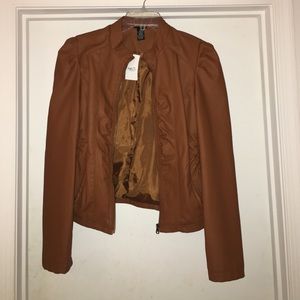 Brown faux leather jacket