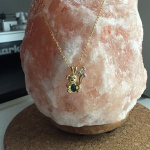 May Birthstone Teddy Bear necklace 🐻