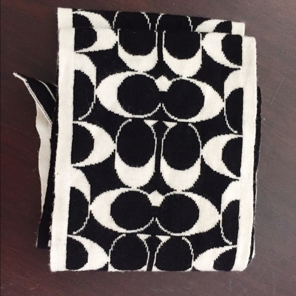 Black and white coach scarf