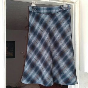 Multi blue plaid A-Line skirt