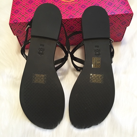 🚫SOLD NEW Tory Burch Black Patent Kieran Sandals! - Picture 4 of 4
