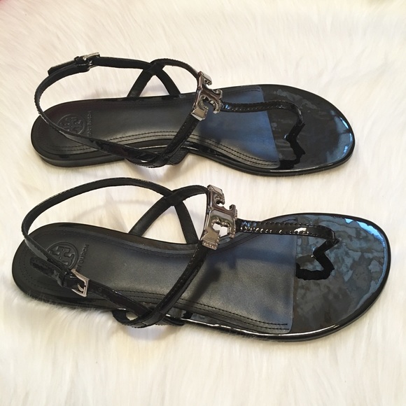 Tory Burch Shoes - 🚫SOLD NEW Tory Burch Black Patent Kieran Sandals!