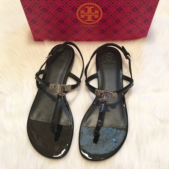 🚫SOLD NEW Tory Burch Black Patent Kieran Sandals! - Picture 3 of 4