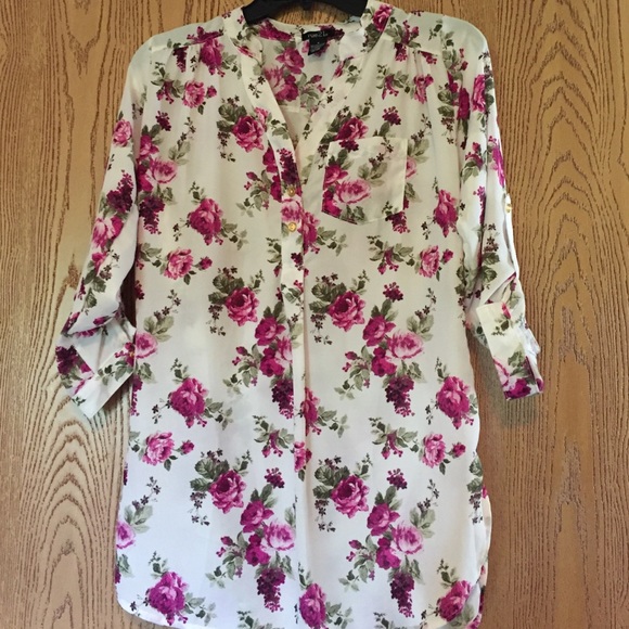 Long pretty floral shirt. Never worn