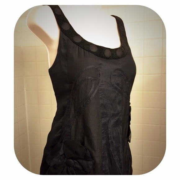 Yoana Baraschi Navy & Black Sheer Overlay Dress - Picture 7 of 8