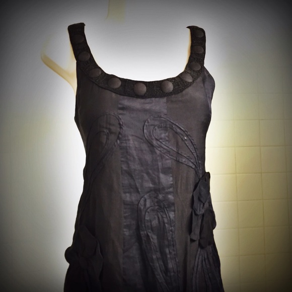 Yoana Baraschi Navy & Black Sheer Overlay Dress - Picture 8 of 8