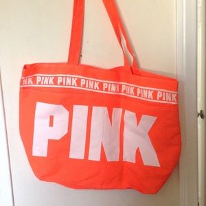Orange Victorias secret PINK beach bag
