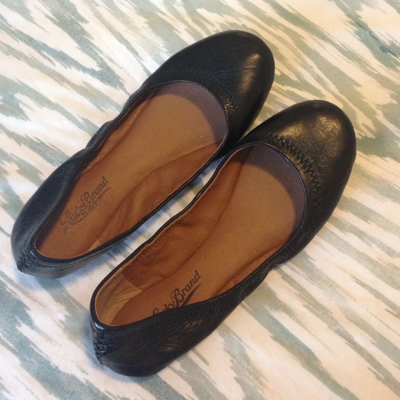 Lucky Brand Black Leather Emmie Ballet Flats, 7.5