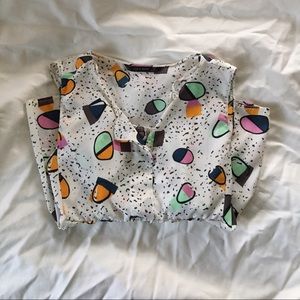 90's Print Zara Top