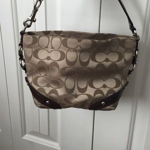 Champagne/brown small Coach bag