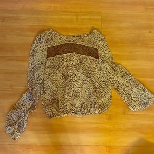 Urban outfitters leopard print sheer silk blouse