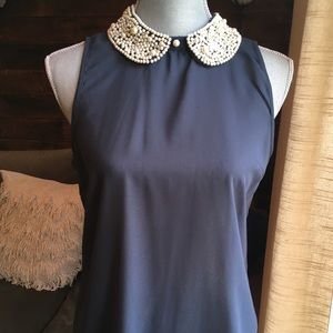 🔥Sale! Sheer Blouse with Beaded Collar