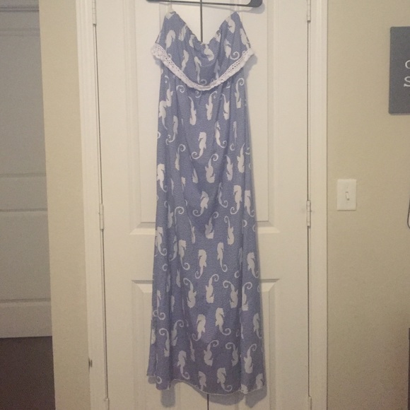 Blue & White Sea Horse Dress