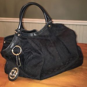 Gucci black canvas handbag