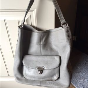 Banana Republic Grey Leather Purse Tote - VGUC