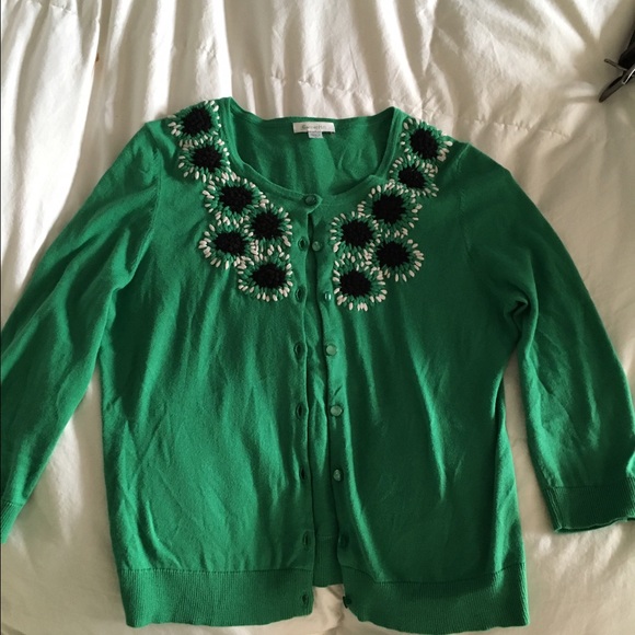 Garnet Hill size small green cardigan