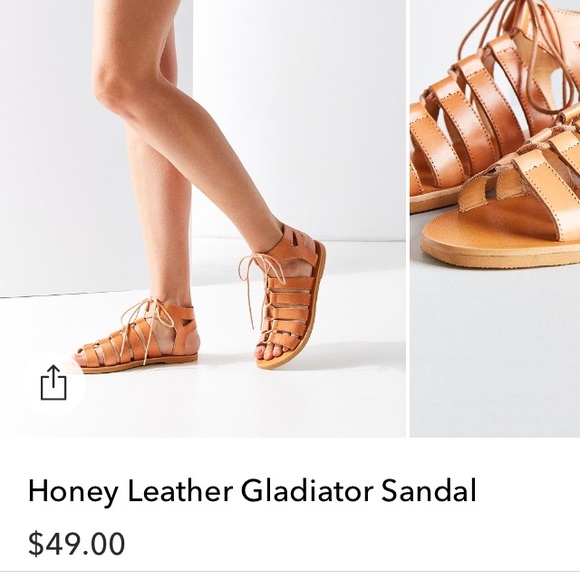Urban Gladiator leather tan camel sandal