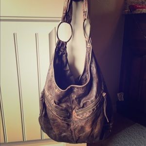 Brown distressed purse