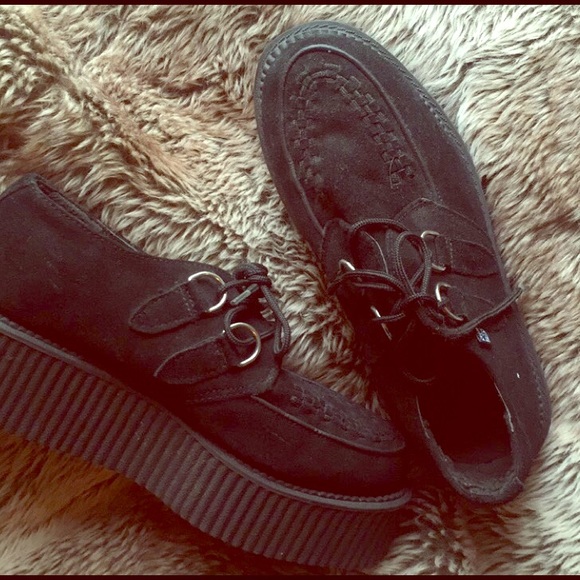 T.U.K Black Suede Creepers