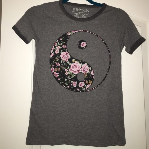flower ying yang t-shirt