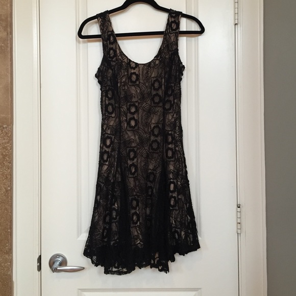 Black lace cocktail dress