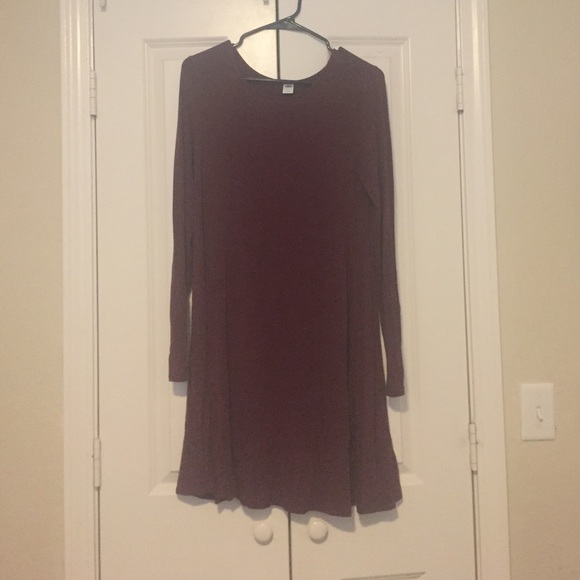 Wine Colored Long Sleeve Dress