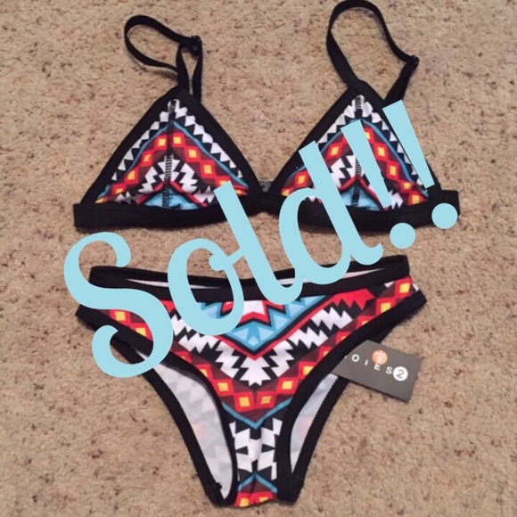 💕 NWT Aztec Print Bikini - small - Picture 1 of 4
