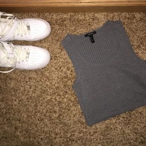 forever 21 gray crop top