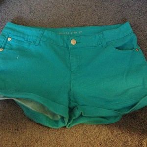 bright blue shorts