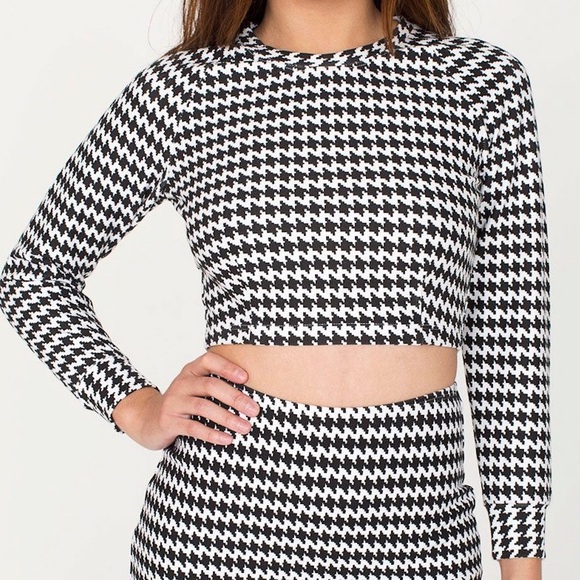 Tops - American Apparel Houndstooth Crop Raglan Sweater