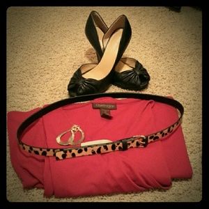 The Limited calf hair leopard belt