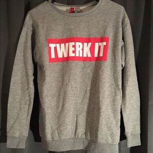 twerk it gray crewneck