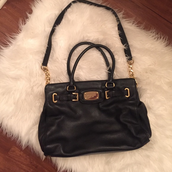 Michael Kors Leather Satchel - black