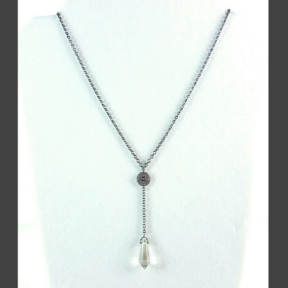 Smokey Grey Crystal Point Pendant w/ Y Chain
