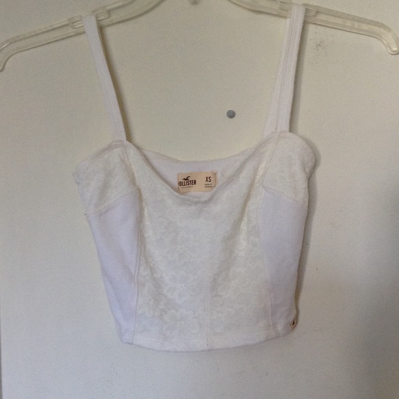 hollister white crop top