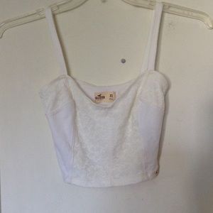 hollister white crop top
