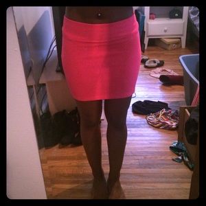 Hot pink mini skirt