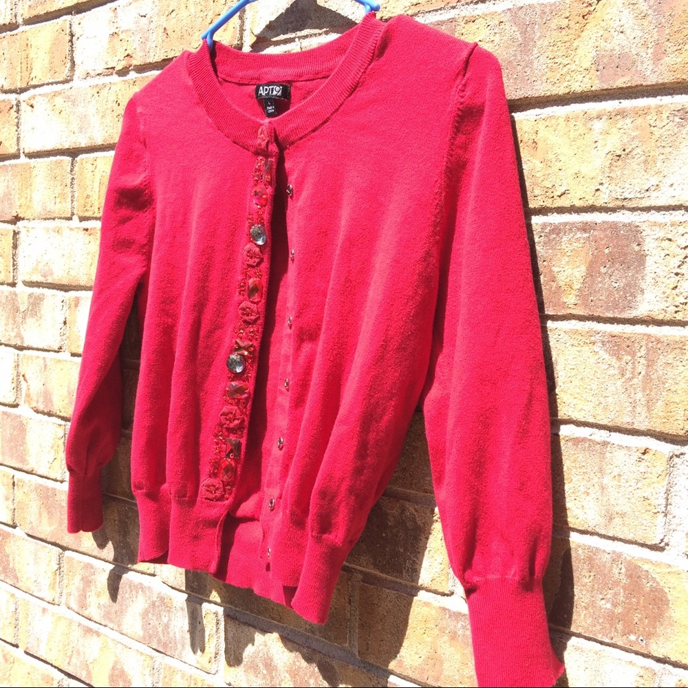 Red Apt 9 cardigan