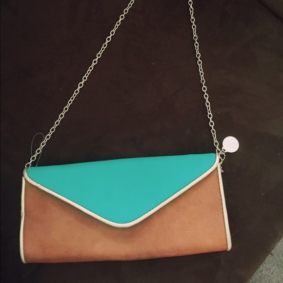 Big Buddha Handbags - Big Buddha crossbody clutch turquoise brown