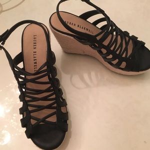 Lauren Blackwell wedge sandals SZ 7