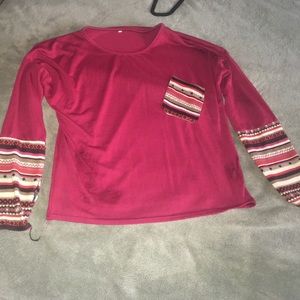 long sleeve aztec red shirt