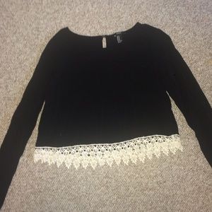 Long sleave black lace shirt
