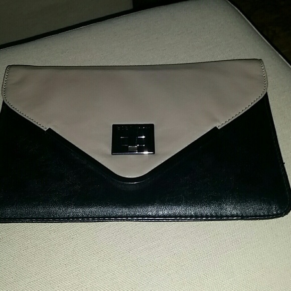 BCBG Generation Clutch Two Tone Gray &Black