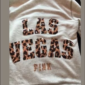 Victoria's Secret pink sweatshirt cheetah sequin