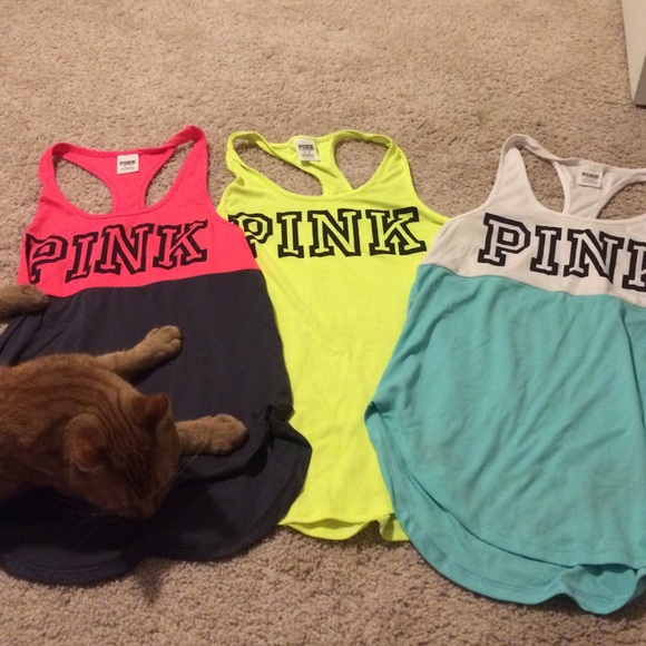 Three, very comfortable, Pink, work out tanks!